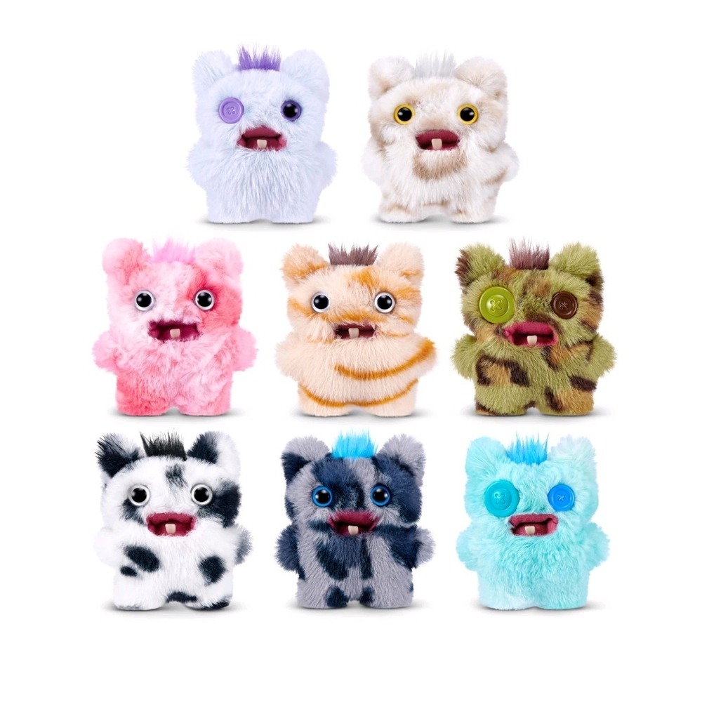 ZURU Fuggler Baby Fugg Screech Edition 3.5" Plush Complete Set of 8 NEW NIB Lot